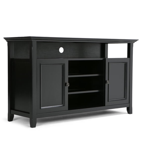 Homestock Rustic Romance Solid Wood Wide Transitional Tv Media Stand