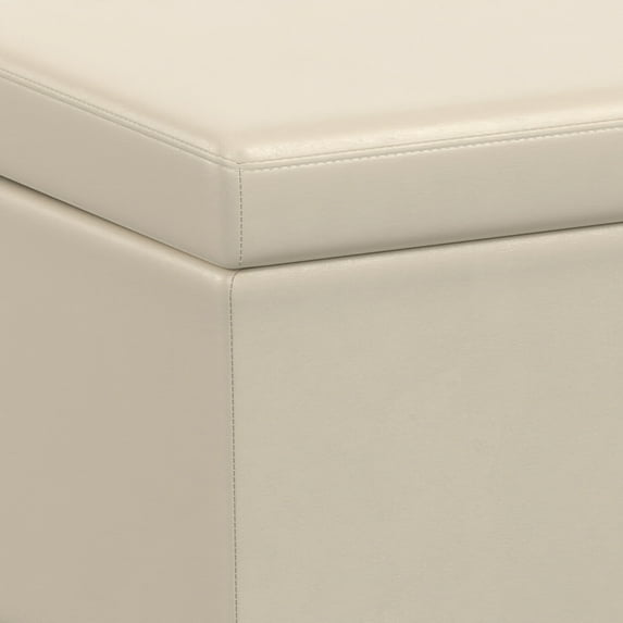 Homestock Rustic Romance Wide Rectangle Storage Ottoman Bench