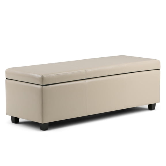 Homestock Rustic Romance Wide Rectangle Storage Ottoman Bench