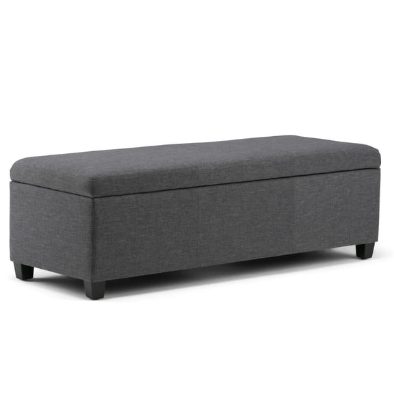 Homestock Rustic Romance Wide Rectangle Storage Ottoman Bench