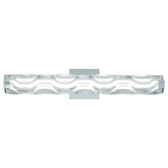 Bath Vanity Light Chrome Clear Glass 24 Inch Modern Bathroom Lighting