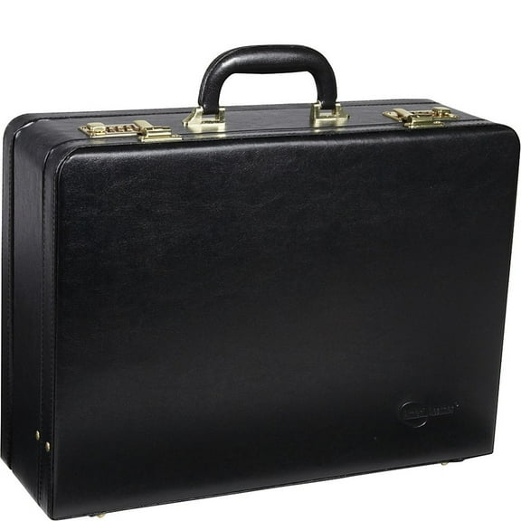 Homestock Seaside Style Large Expandable Faux Leather Attach Case Executive Business Case Featuring Ample Storage And Distinctive Matte Finish, 17.75" L X 12.88" H X 5.5" W-Color:Black
