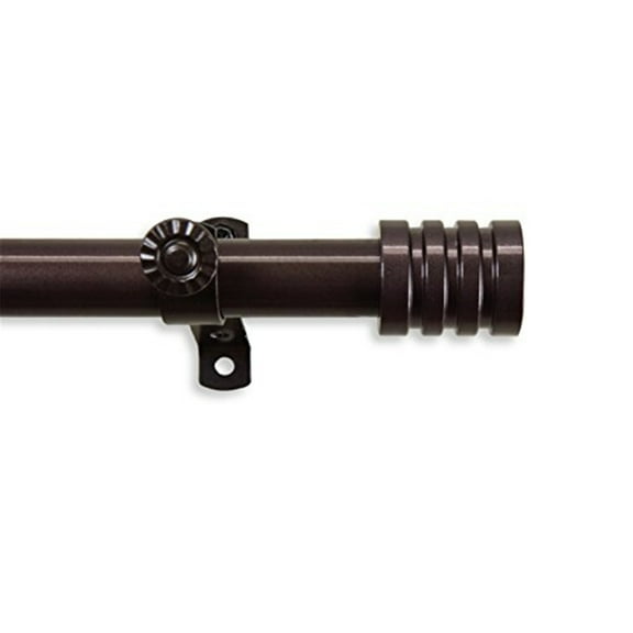 Tension Rod for Curtains - Adjustable Window Rod, Home Decor, Easy Install, Cocoa Finish, 48 Inch