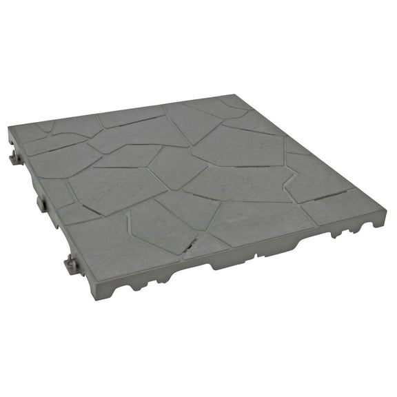 Interlocking Floor Tiles - 15x15 Gray Patio Tiles - Outdoor Flooring - Deck Tiles - Balcony Tile - 4 Pack