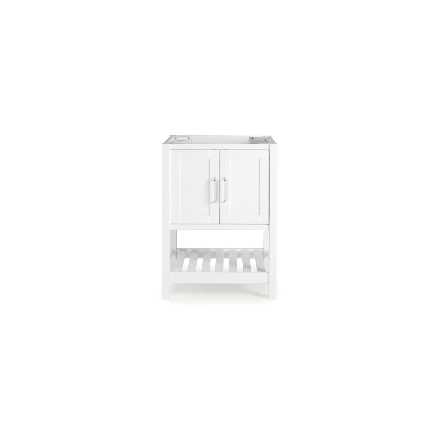 Bennet 24" White Pine Wood Modern Shaker Vanity Cabinet with Open Shelf