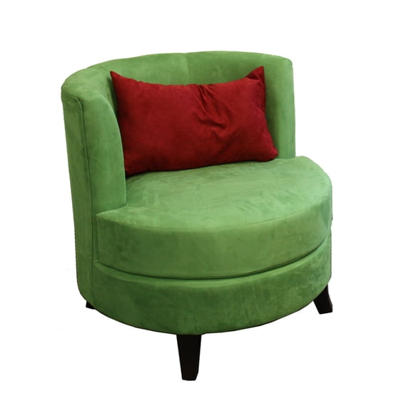Accent Chair with Pillow - Modern Living Room Armchair - Green Fabric Chair - Comfortable Seating