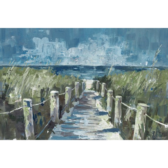 Coastal Canvas Wall Art Print - Ocean Dock Scene, Gallery Wrapped, Ready to Hang, Home Decor, 18x12