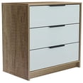 thumbnail image 1 of 3 Drawer Dresser Southwestern Style - Bedroom Storage Chest White Light Oak Finish, 1 of 3