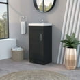 thumbnail image 1 of Homestock Southwestern Style Bathroom Vanity with Metal Handle, Sink, and Single Door Cabinet, 15.74" x 12.99" x 34.64", Black, 1 of 9