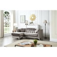 thumbnail image 1 of Southwestern Sofa Chaise Sectional, Dark Gray Velvet Living Room Furniture, 1 of 9