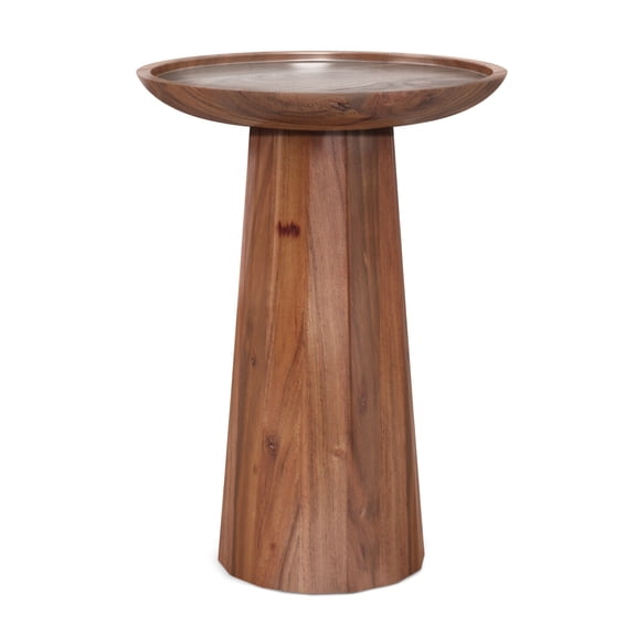 Homestock Southwestern Style Solid Mango Wood Wide Round Accent Table With Fully Assembled
