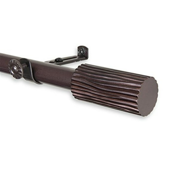 Homestock Suburban Soiree Home Decorative Window Curtain Rod, Tension Mounted, Includes - Adjustable Poles, Brackets, Mounting Hardware, Cocoa, 28 X 2.87 X 0.81 Inches