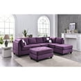 thumbnail image 1 of Homestock Elegant Escape L-Shape Sectional Sofa with Button-Tufting, Removable Backs and Pocketed Coil Seating, Track Arm Style, Living Room Sectional Couch -111"D x 78"W x 34"H-Color:Purple, 1 of 4