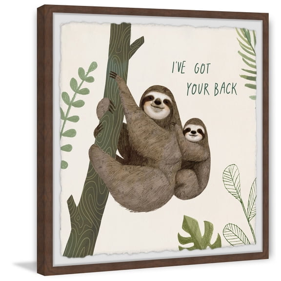 Sloth Wall Art Print - Framed Home Decor - Contemporary Abstract Painting - 32x32 Inch