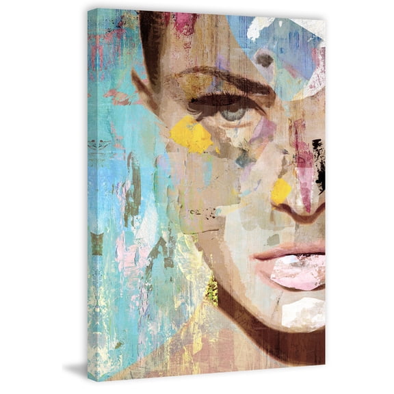 Modern Canvas Wall Art Print - 18x12 Inch Home Decor - Contemporary Painting on Wrapped Canvas for Living Room