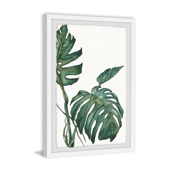 Split Leaf Wall Art Canvas Print | Framed Botanical Painting for Home Decor | Living Room Wall Hanging