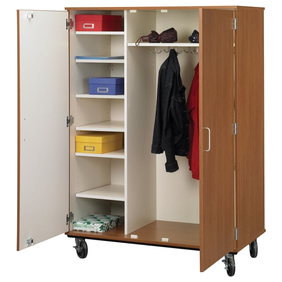 Tall Storage Cabinet with Doors & Lock - Shelf Coat Combo - 67" Entryway Organizer