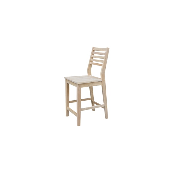 Counter Height Stool - Aspen Slat Seat Bar Stool with Back - Kitchen Dining Room Furniture