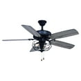 thumbnail image 1 of 48 Inch Ceiling Fan Matte Black Cage Light Pull Chains Modern Indoor Fan, 1 of 5