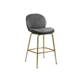 thumbnail image 1 of Island Oasis Modern, Contemporary Velvet Upholstered Counter Height Stool with Durable Metal Frame, Set of 2, Round Back, 21" W x 18" D x 38" H, 1 of 5