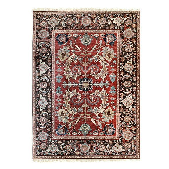 Homestock Urban Oasis Hand-Knotted Wool Rug, 10'1 X 13'11 - Traditional Heriz Weave, Red Color, Intricate Designs, Hand-Spun Wool, High Durability