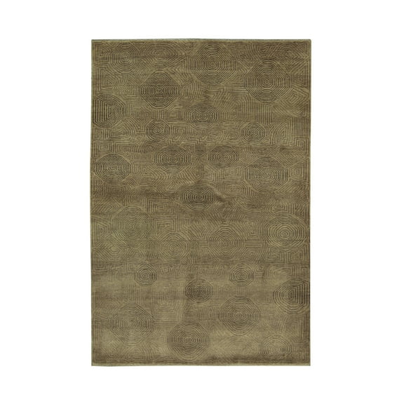 Handmade Wool Rug 8x11 - Transitional Area Rug, Brown, Living Room, Bedroom Floor Covering