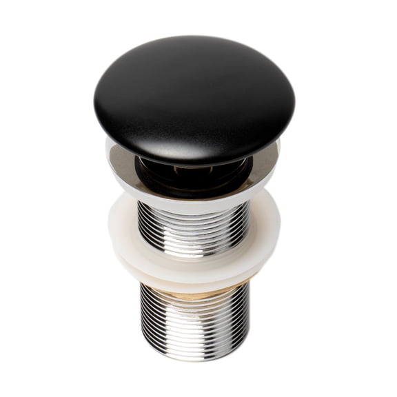 Homestock Urban Upmarket Black Matte Ceramic Mushroom Top Pop Up Drain For Sinks Without Overflow - 2.9"D X 2.9"W X 4.25"H, Black Matte Color