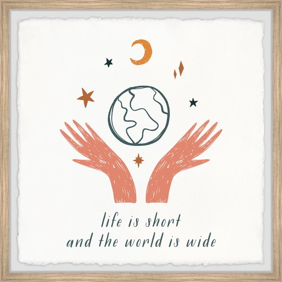 Framed World Map Canvas Print Wall Art for Home Decor Large Canvas Prints Modern Art Inspirational Quote