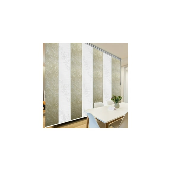 Modern Room Divider Panel Track System - Adjustable Width 110-153" - Steel Partition Screen