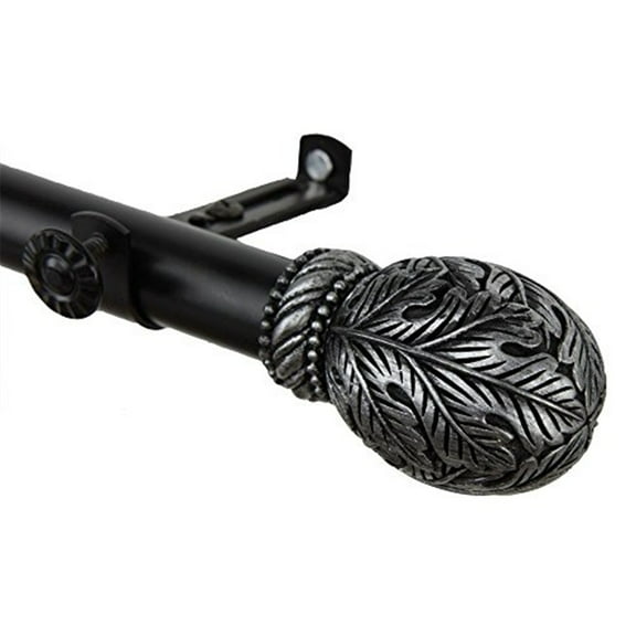 Decorative Window Curtain Rod - Tension Rod, Adjustable, Black Finish - Home Decor Hardware