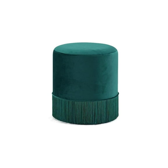 HomeStock Tribal Treasures Modern, Contemporary Velvet Upholstered Ottoman, 15.5" W x 15.5" D x 17.5" H-Color:Green