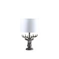 thumbnail image 1 of Rustic Deer Table Lamp  18" Elk Lamp for Lodge Decor  Polyresin Lamp with White Shade, 1 of 4