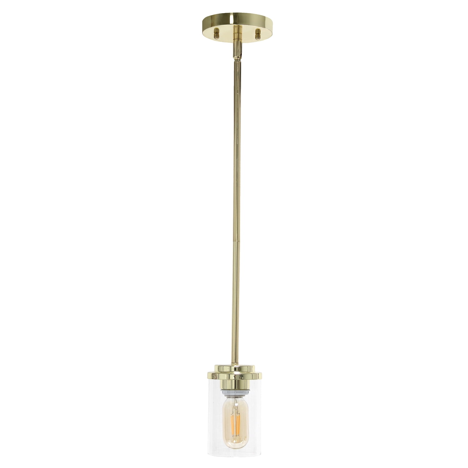Elegant Farmhouse 53" Antique Brass & Clear Glass Pendant Light