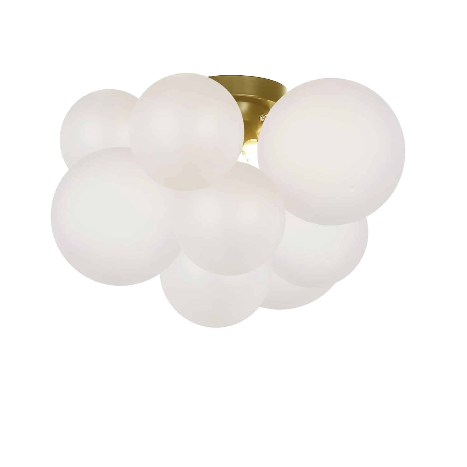 Vintage 3-Light Flush Mount Ceiling Light - Frosted Glass Shade, 14.25 Inch, Hardwired