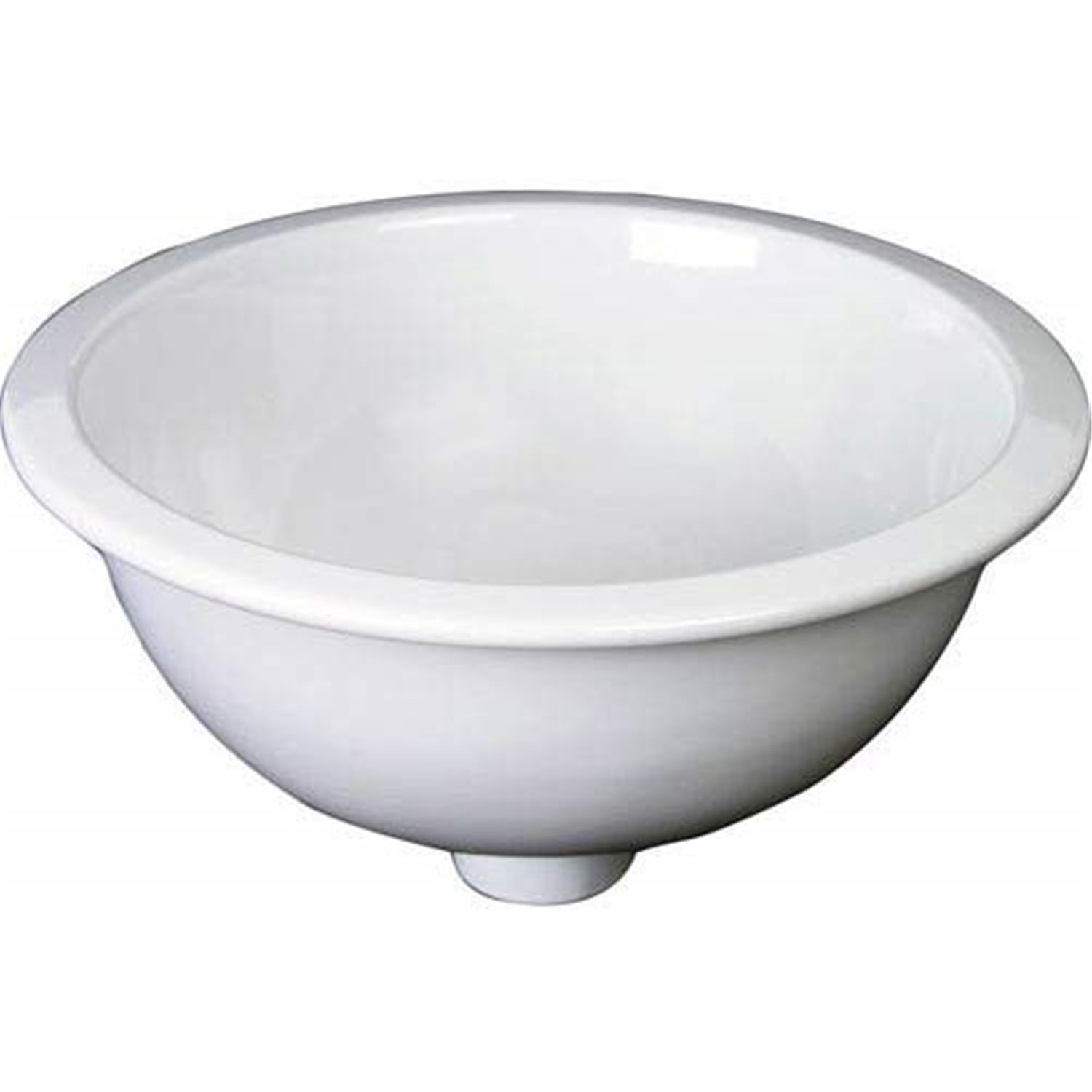Vintage White Pedestal Sink - Round Wash Basin, No Overflow, No Faucet Holes, 15.75 Inch