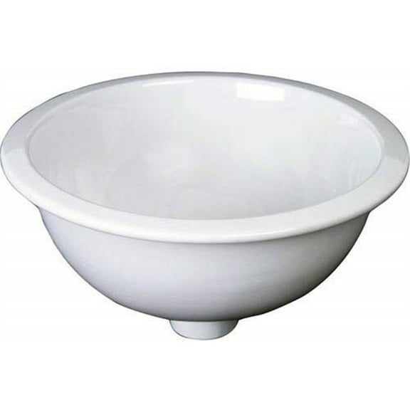 Vintage White Pedestal Sink - Round Wash Basin, No Overflow, No Faucet Holes, 15.75 Inch