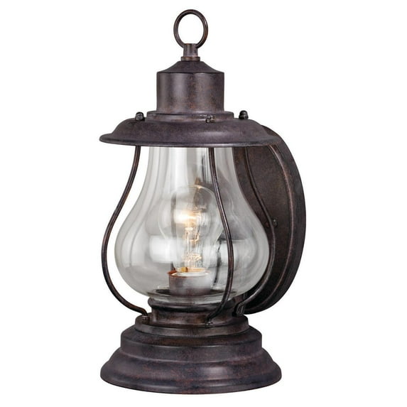 Coastal Outdoor Wall Lantern - Bronze Finish, Clear Glass Shade - Vintage Style Lighting