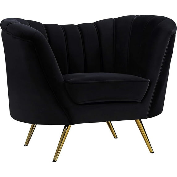 Homestock Vintage Vogue Black Velvet Chair