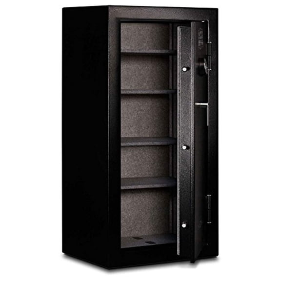 HomeStock Old World Opulence Group 2 Depository Safe with Combination Lock, 30"H x 20"W x 20"D, 191 lb, Adjustable Shelves, Steel, Scratch & Drill Resistant, Black/Gray