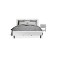 thumbnail image 1 of Homestock Zen Zone 2 Piece Bedroom Set - Button Tufted Platform Bed - Velvet Fabric Upholstered Headboard And A Nightstand-Color:Urban Gray/White,Size:King, 1 of 8