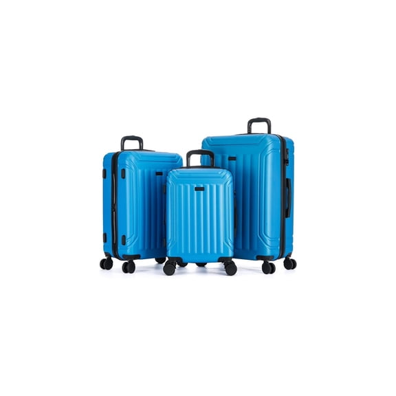 Homestock Zen Zone 3-Piece Luggage Set - Blue - Impact-Proof Construction, 360 Spinner Wheels, Expandable, Secure Combination Lock, Stylish Blue Design
