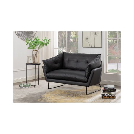 Homestock Zen Zone Vegan Leather Contemporary Loveseat