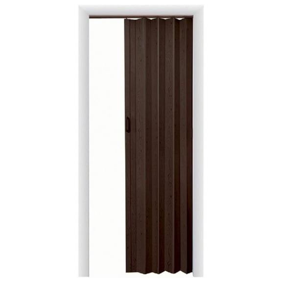 Homestyle 36 by 80 Inch Plaza Vinyl Interior Folding Accordion Door with Simple Installation and Hardware, Espresso 36" x 80"