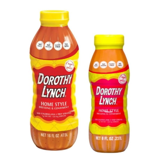 Homestyle Dorothy Lynch Salad Dressing | Gluten Free | Trans Fat-Free Ingredients | Sweet and Spicy | Thick And Creamy | Combo Pack | 8 oz. and 16 oz. | Shipping Included