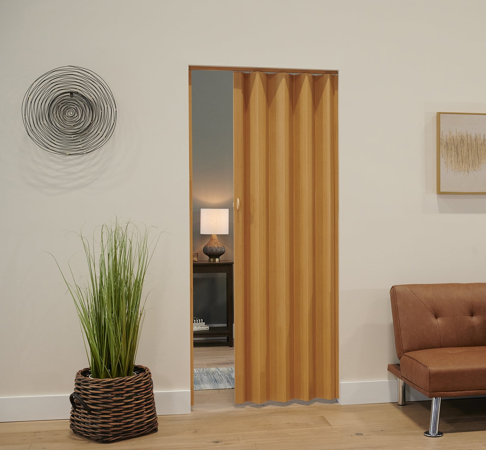 Echo Light Wood PVC Accordion Closet Door