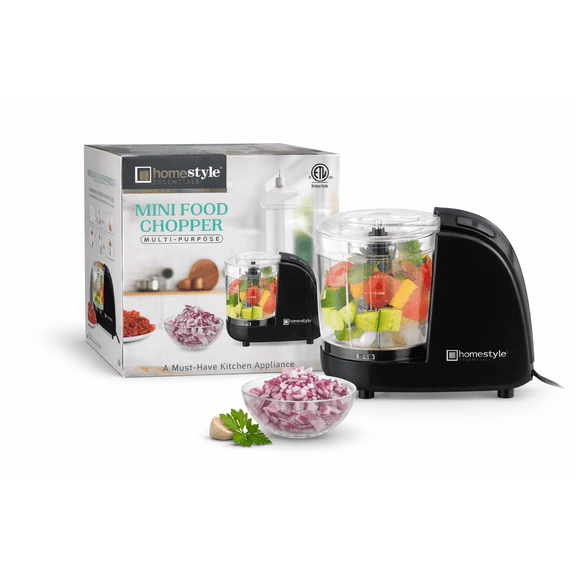 Homestyle Essentials Mini Food Chopper Multi-Purpose Electric Food Processor, Compact Kitchen Chopper