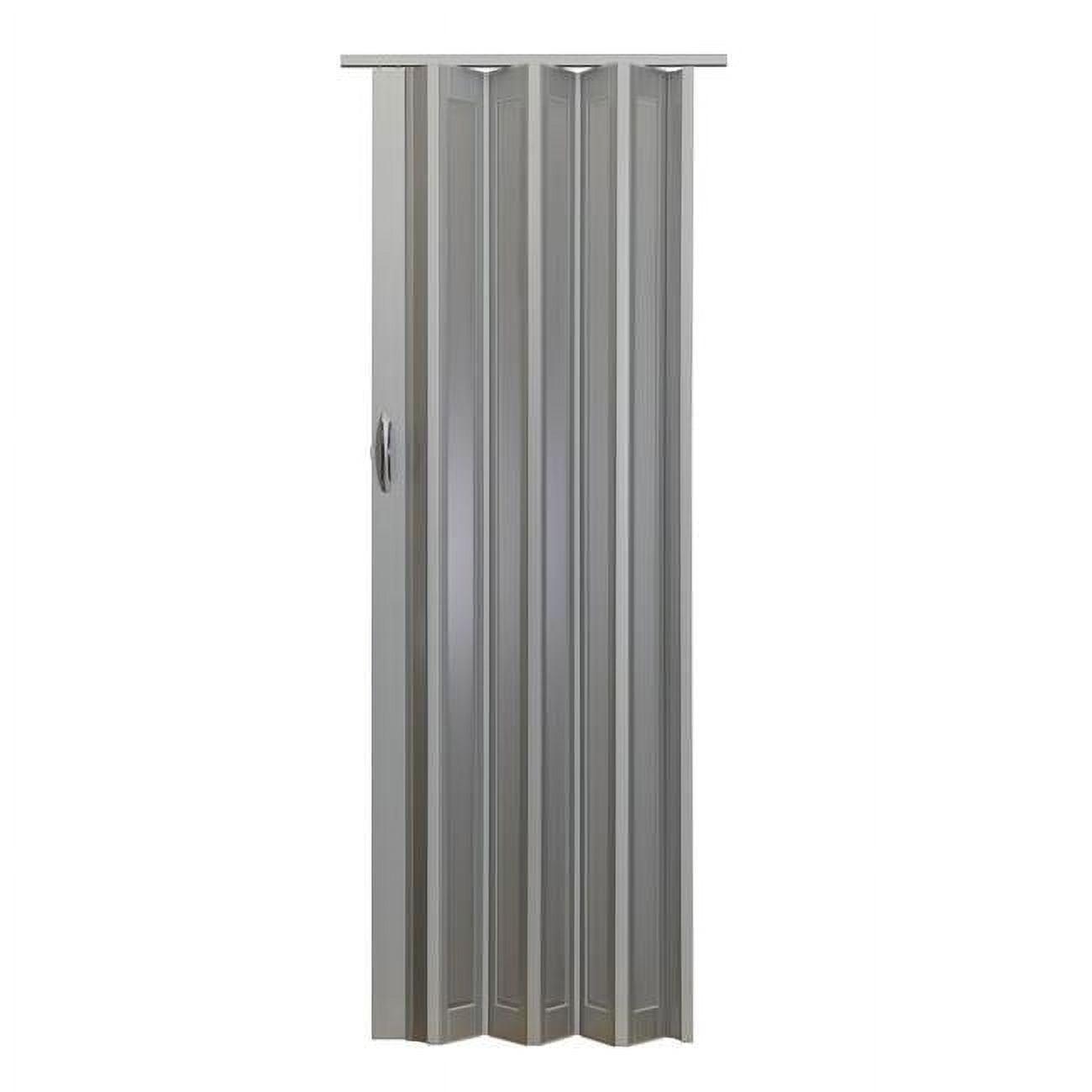 Metro Silver PVC Accordion Folding Door with Frosted Panels