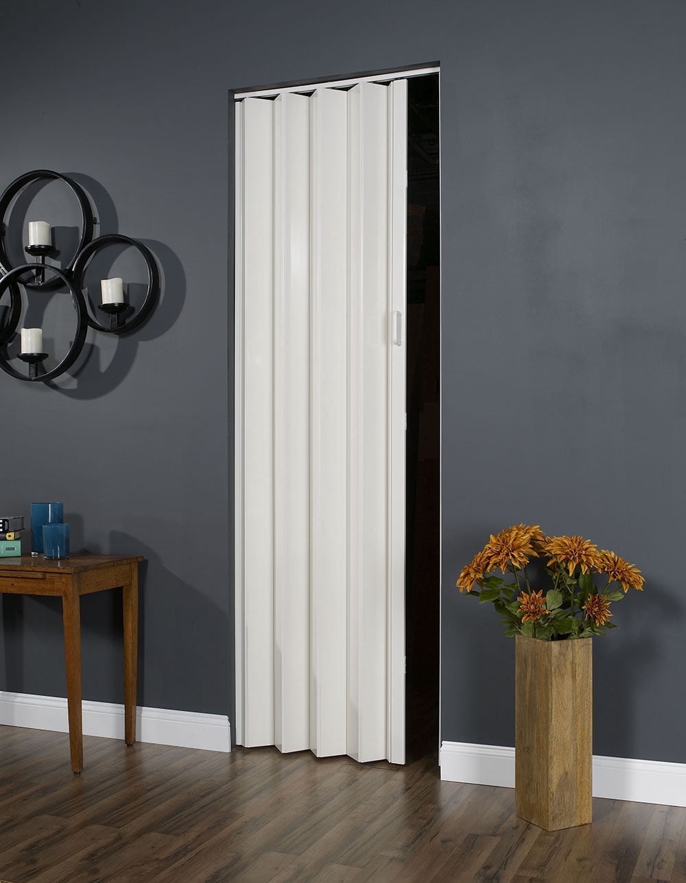 Homestyle Plaza Vinyl Folding Door fits 36"wide x 96"high White