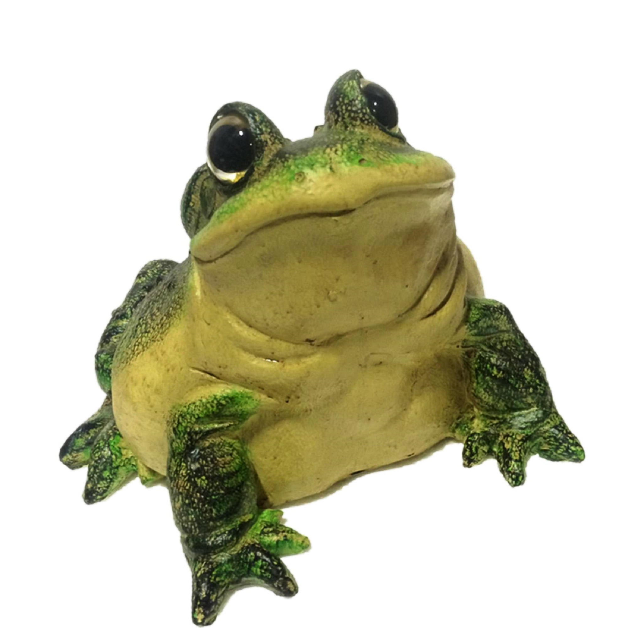 Large Realistic Yellow and Black Resin Bullfrog Garden Statue