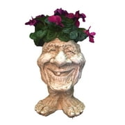 Homestyles 12 in. Great Grandpa Ace Muggly Face Garden Statue Planter Holds 4 in. Pot